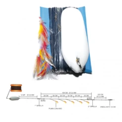 Sele Sinker Trolling Divergente Da Traina Montato Con Piume E Cucchiaino