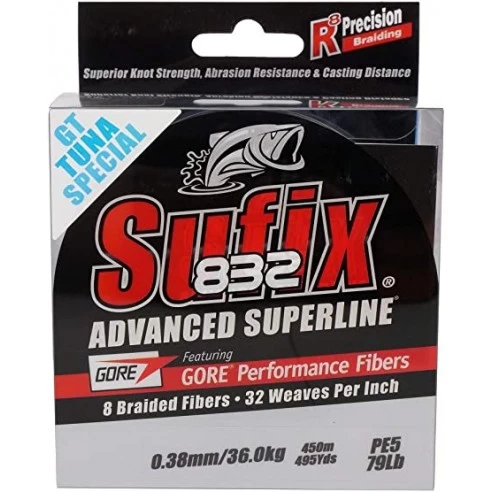 Sufix GT Tuna Special 832 0.28 MM. Trecciato Da 450M Blu